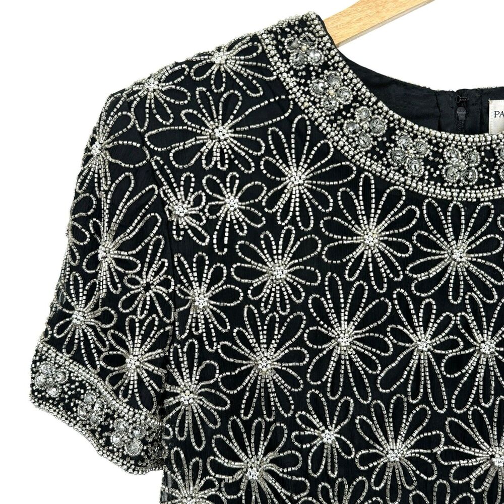 Vintage Papell Boutique Evening Blouse PL Black‎ Mother of the Bride Beaded Glam - Picture 4 of 14